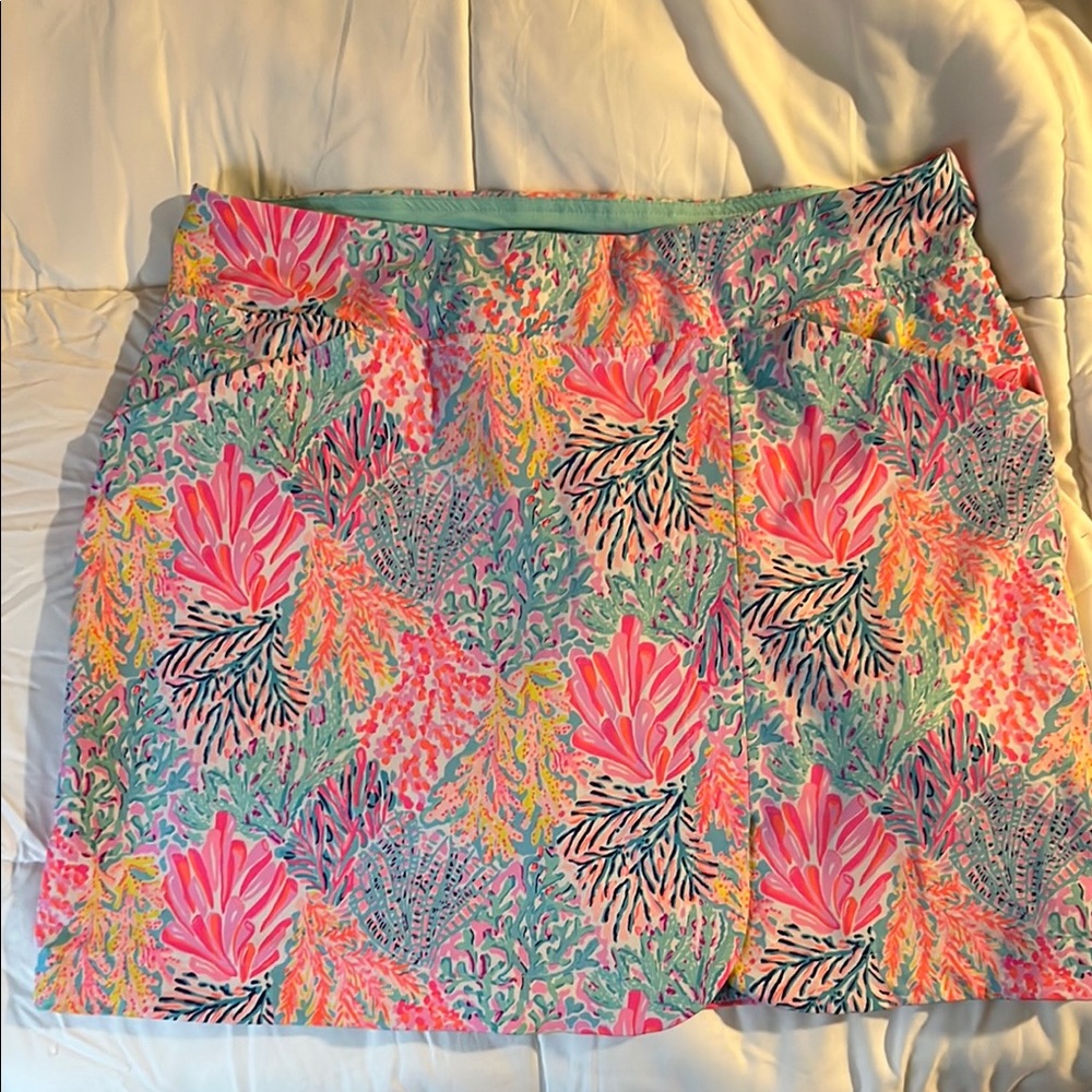Lilly Pulitzer Pink and Green Mini Skort for Resort Wear